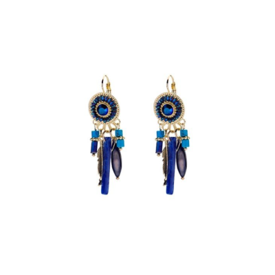 82304Mix04 Oorbellen Biba Boho Blauw